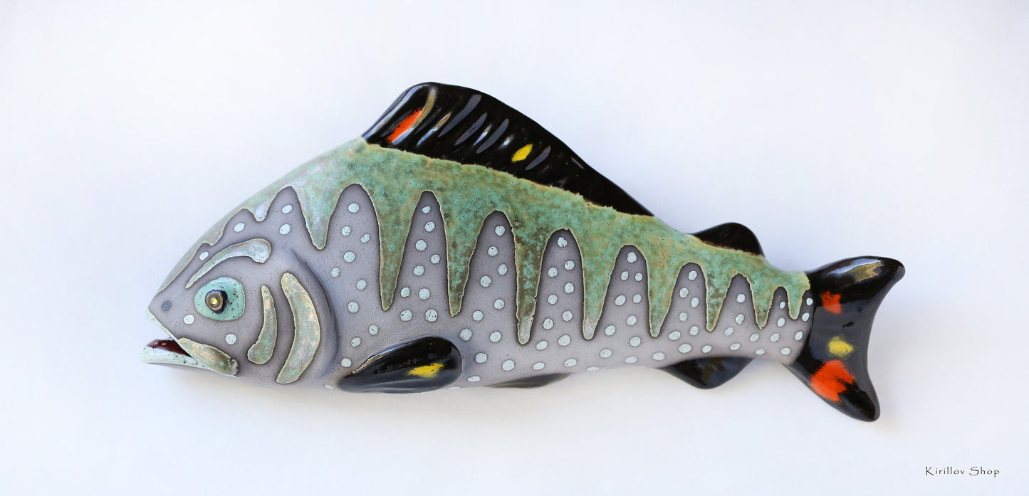Ceramic Fish Wall Decor, Handmade Art, Fisherman Gift, Home Decor, MADE TO ORDER