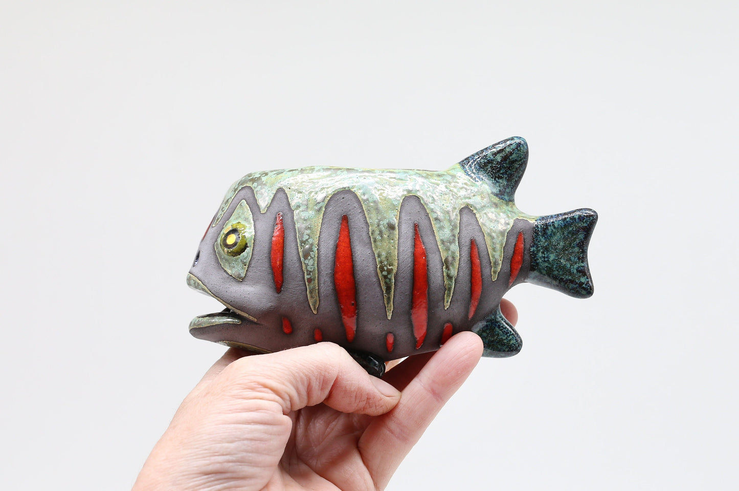 Handmade Ceramic Fish Vase: Wall Mountable Home Decor