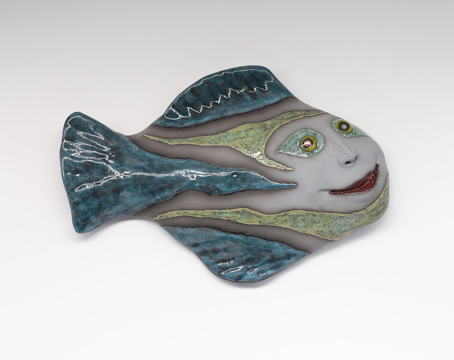 Ceramic fish wall hanging, fish wall Art sculpture, Human face, MADE TO ORDER