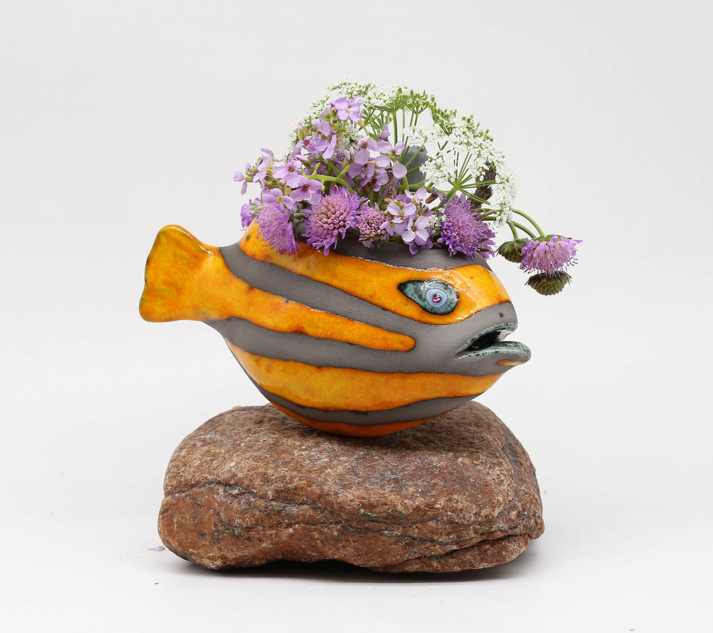 Creative Ceramic Fish Wall Hanging, Handmade Vase Art, Made to order