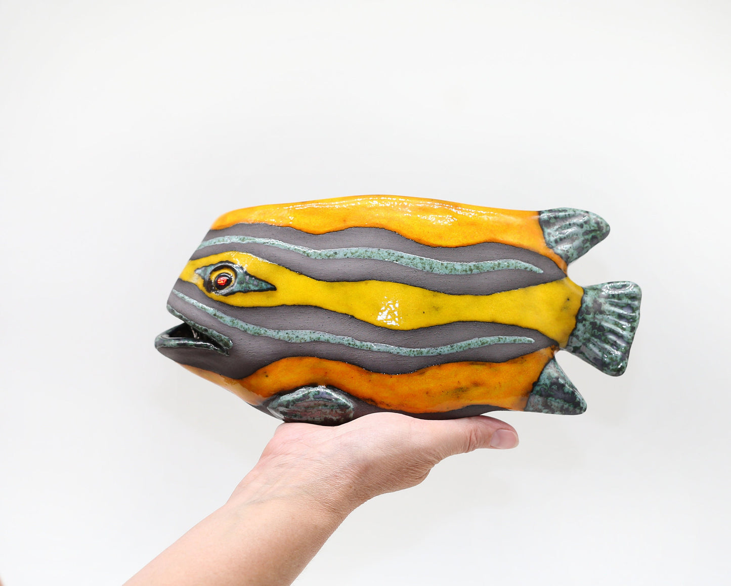 Creative Ceramic Fish Wall Hanging, Handmade Vase Art, Made to order