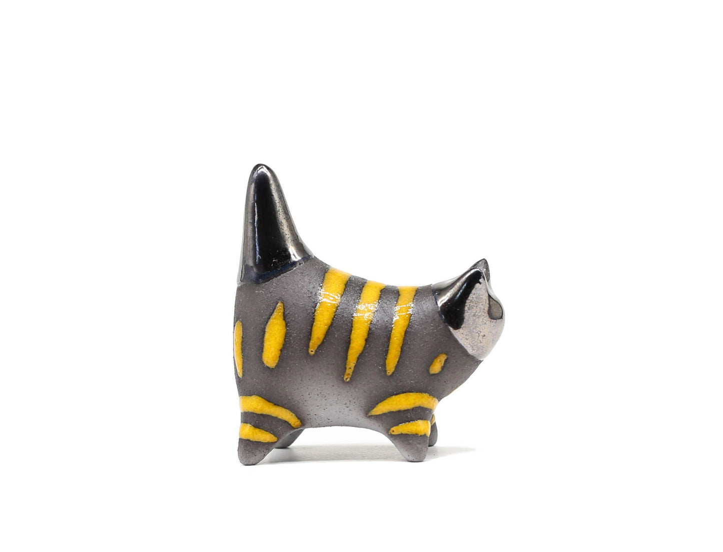 Miniature cat figurine, Ceramic cat sculpture, Striped kitten, Table decoration, Handmade Art, Collectible, Cat lover gift, MADE TO ORDER