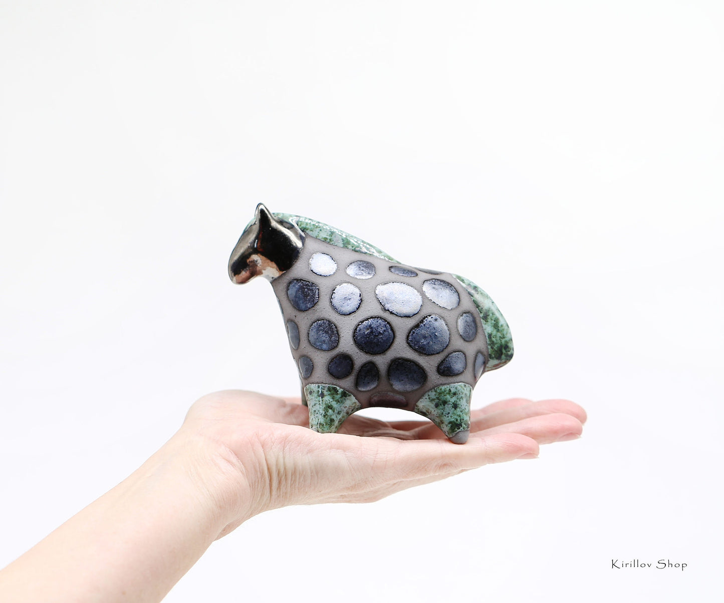 Ceramic Horse figurine Handmade sculpture Black horse Gift for Horse Lover Decorative figurines Animal statue Artisan ceramic MADE TO ORDER