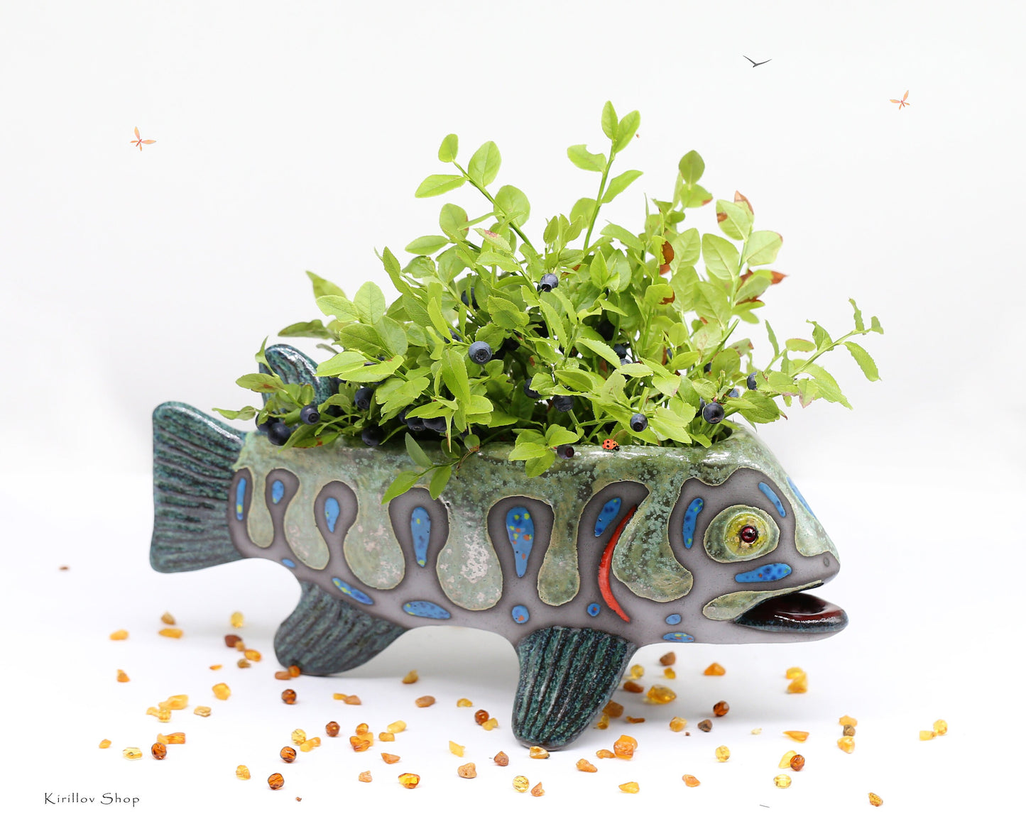 Vase Fish Art Sculpture Ceramic Modern Figurine Table Decor Handmade Unique Gift, MADE TO ORDER
