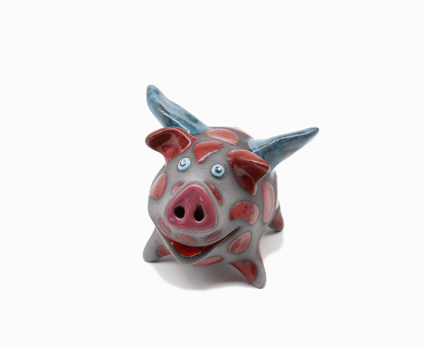 Handmade Ceramic Flying Pig Figurine