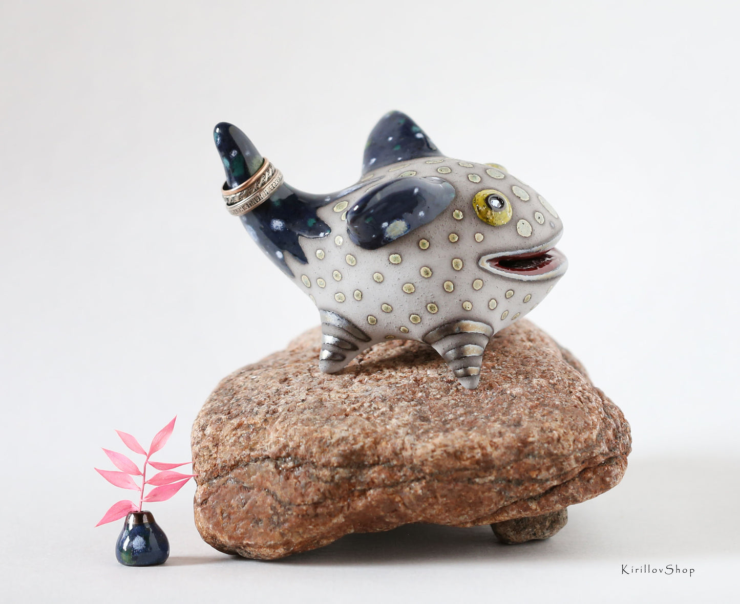 Ceramic Fantasy Creature Figurine – Handmade Clay Sculpture, Unique Whimsical Pottery Art by Valery Kirillov - MADE TO ORDER