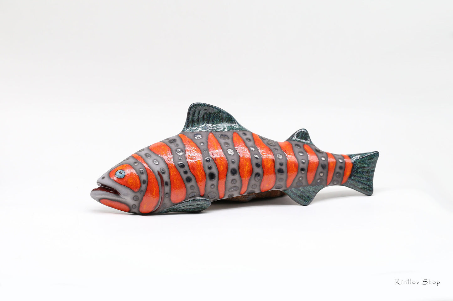Ceramic fish wall decor, Handmade, Fisherman gift, Home decor, Red Trout, MADE TO ORDER