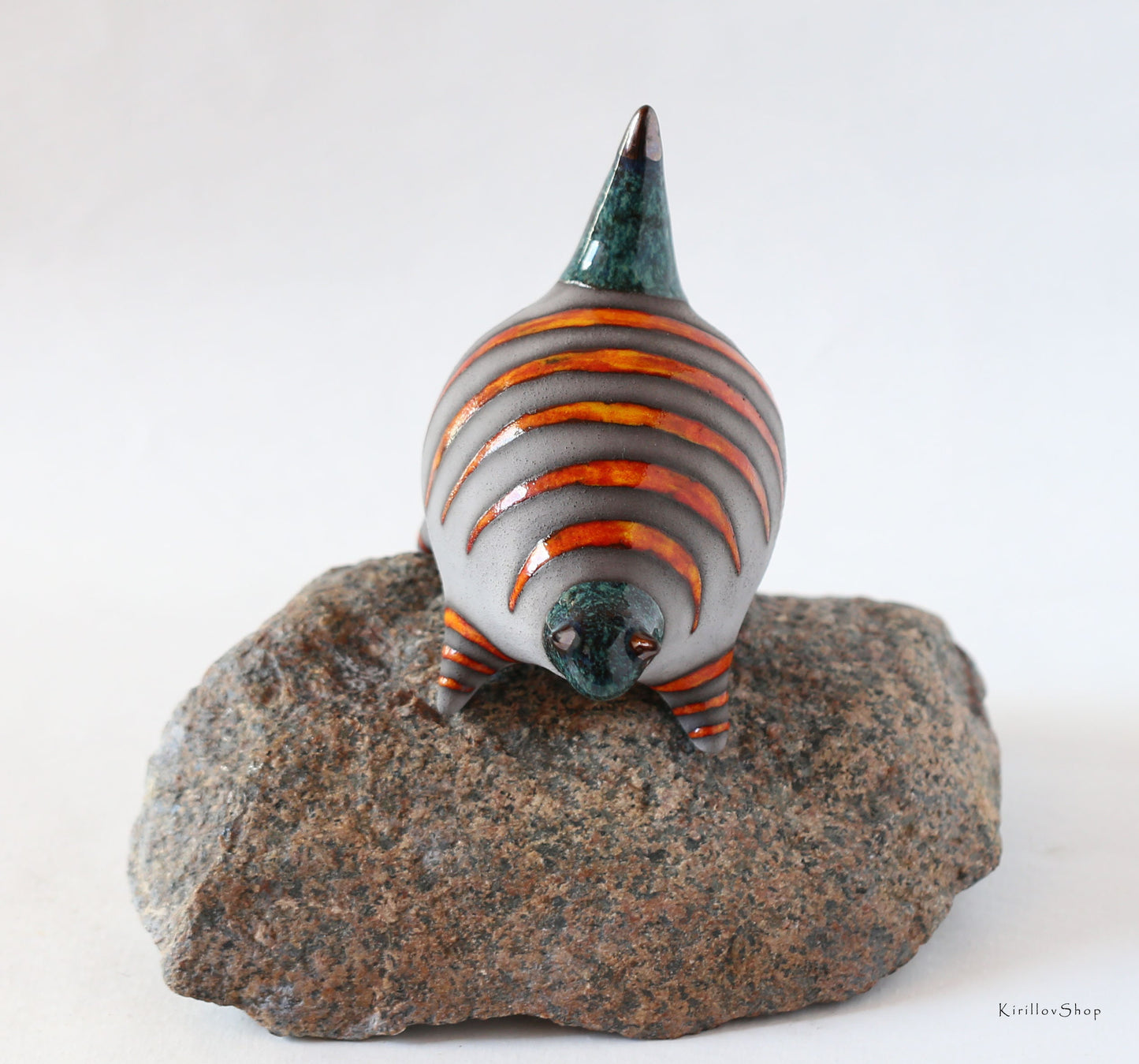 Handmade Ceramic Orange Tabby Cat Figurine