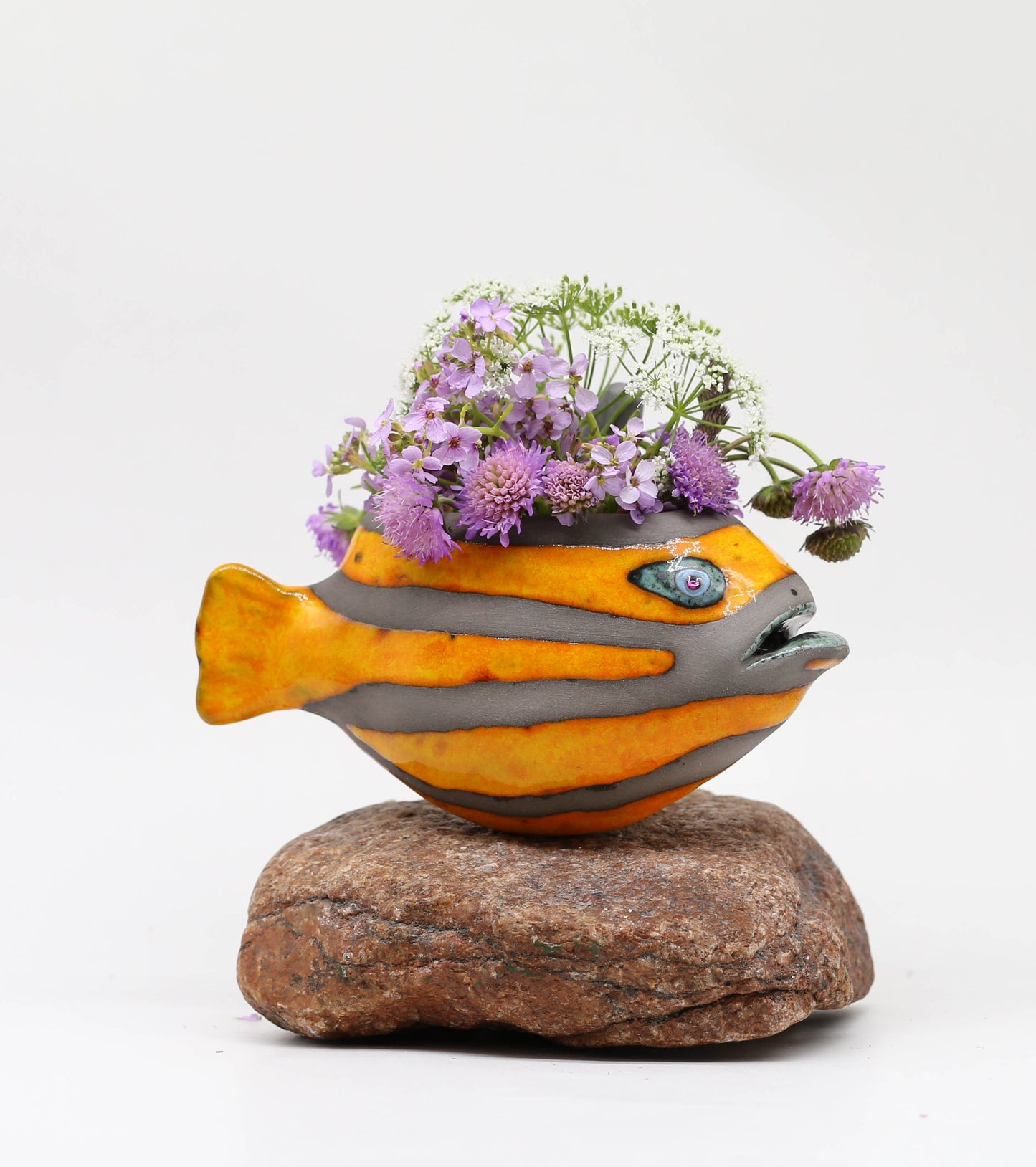 Creative Ceramic Fish Wall Hanging, Handmade Vase Art, Made to order