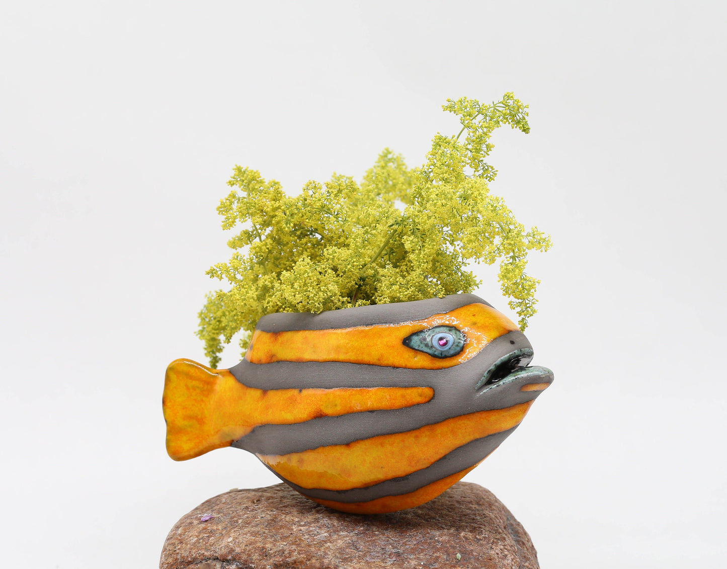 Creative Ceramic Fish Wall Hanging, Handmade Vase Art, Made to order