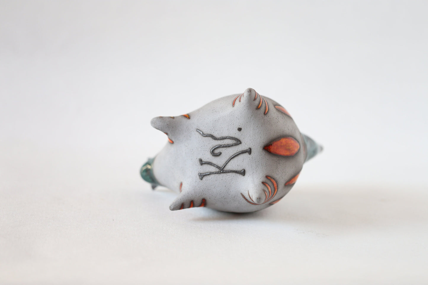 Handmade Ceramic Orange Tabby Cat Figurine