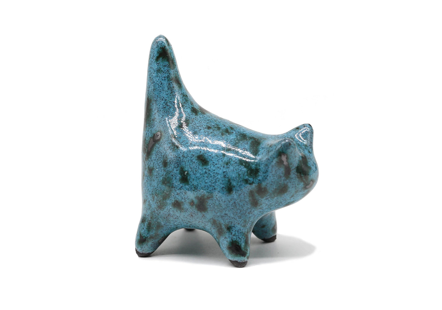 Miniature cute cat figurine, ceramic cat sculpture, mini blue kitten, handmade Art, collectible, cat lover gift, MADE TO ORDER