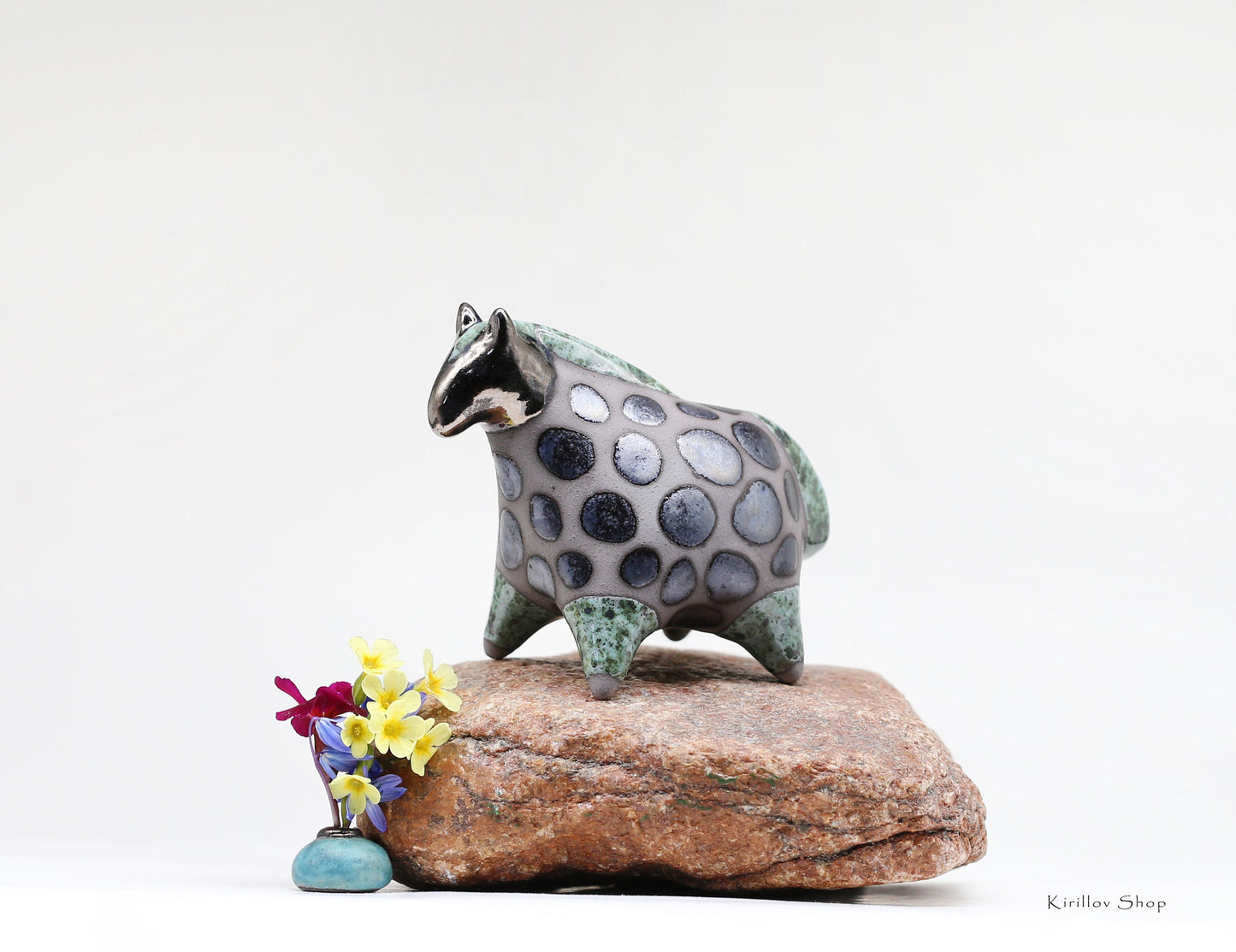Ceramic Horse figurine Handmade sculpture Black horse Gift for Horse Lover Decorative figurines Animal statue Artisan ceramic MADE TO ORDER