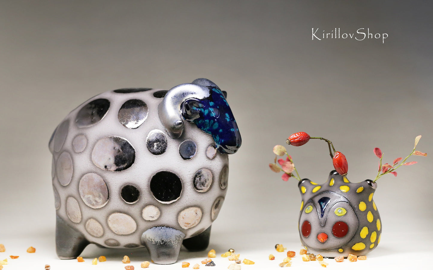 Ceramic sculpture ram , modern sculpture to decorate your home or for a gift, handmade Art, MADE TO ORDER