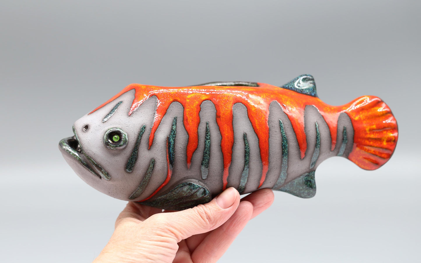 Ceramic wall flower vase, fish wall decoration, handmade fish wall hanging, home decor, MADE TO ORDER