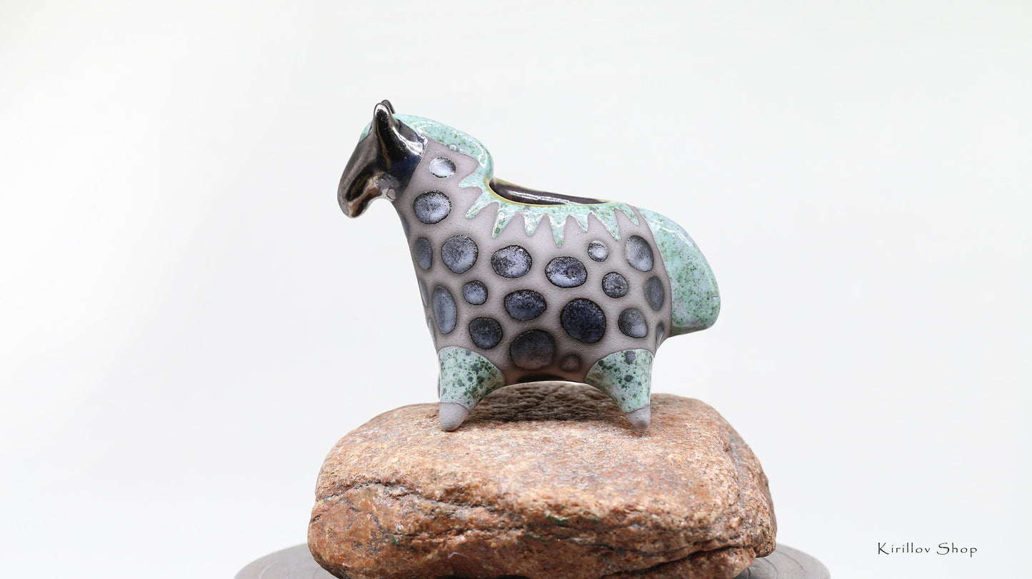 Horse - Ceramic Planter for Small Plants, Small Cactus Planter, Handmade, MADE TO ORDER