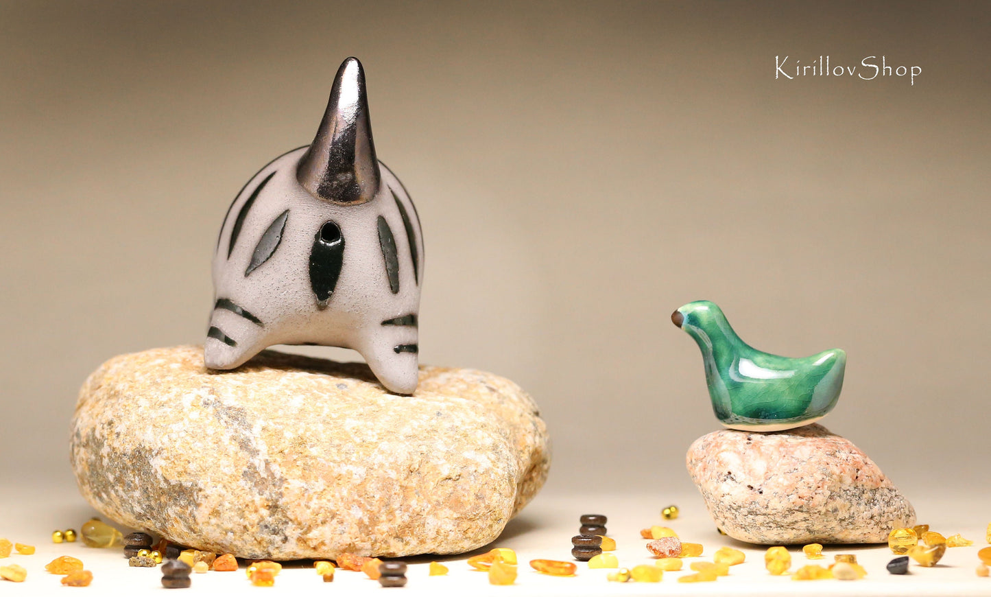 Ceramic Cat Sculpture, Black Little Kitten, Tabletop Figurine, Handmade Pottery, Cat Lover Gift