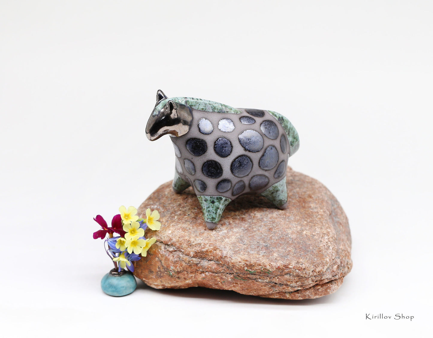 Ceramic Horse figurine Handmade sculpture Black horse Gift for Horse Lover Decorative figurines Animal statue Artisan ceramic MADE TO ORDER