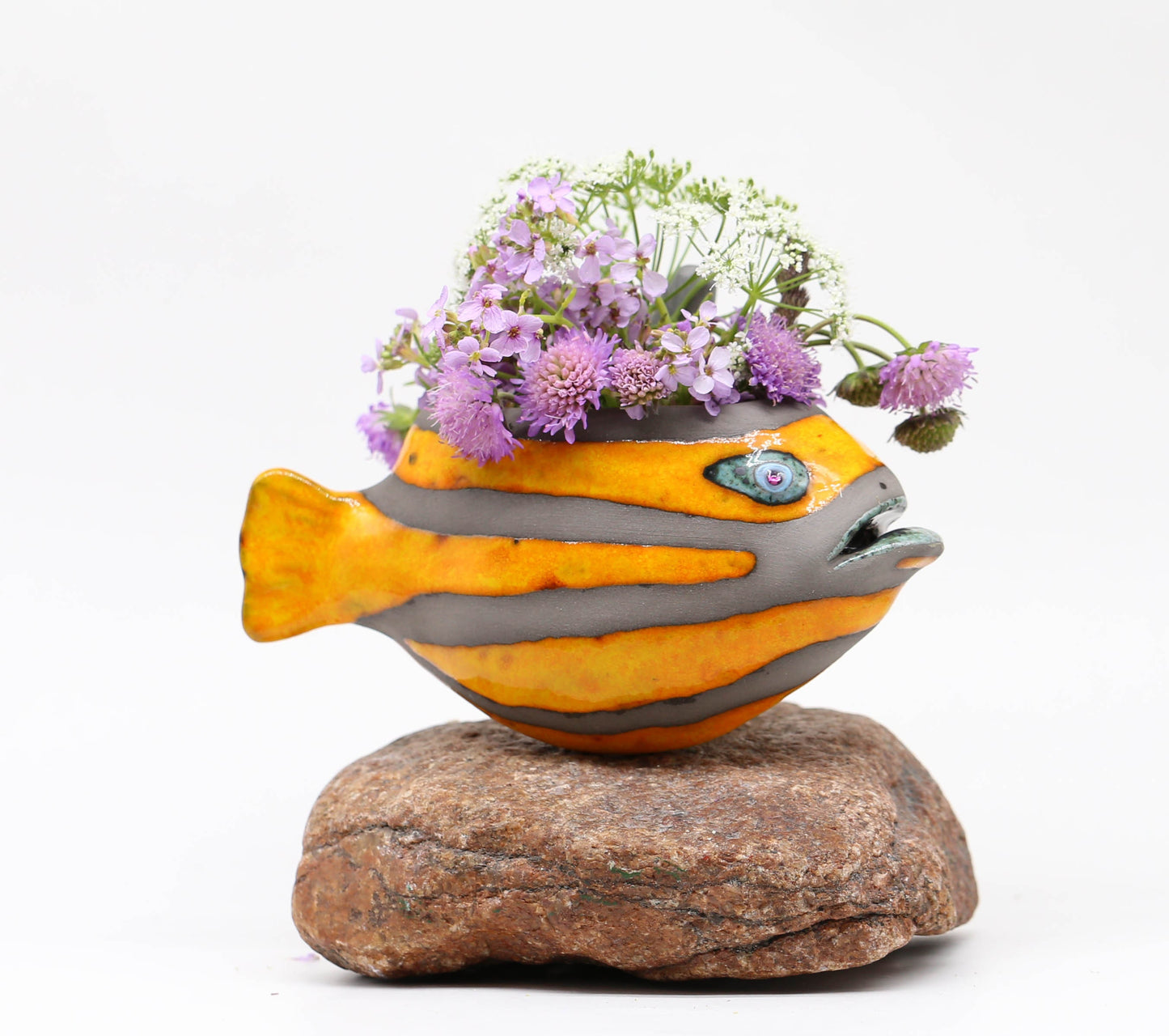 Creative Ceramic Fish Wall Hanging, Handmade Vase Art, Made to order
