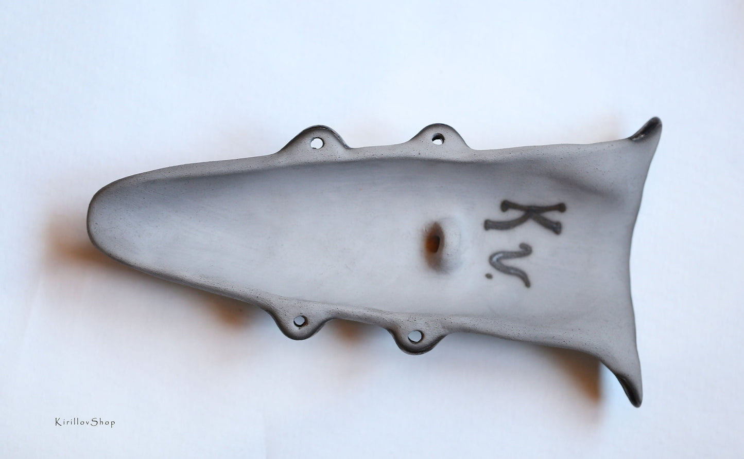 Handmade Ceramic Wall Mask: Unique Glazed Face Sculpture