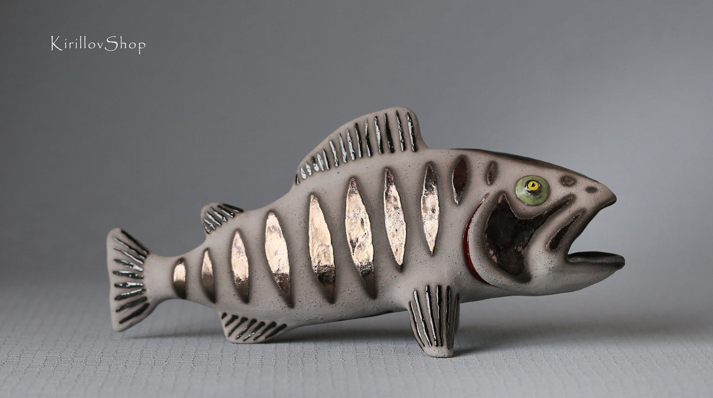Fish Art Sculpture Ceramic Modern Figurine Table Sculpture Handmade Unique Gift MADE TO ORDER
