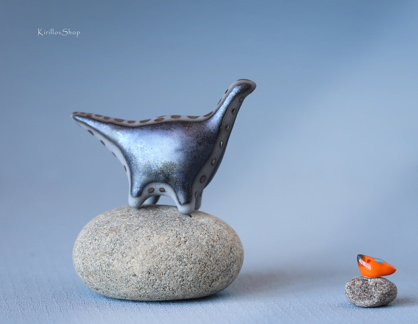 Sculpture Dinosaur, Small Modern Figurine, Long Neck Dinosaur, Table Decoration, Handmade Ceramic Art, Reptile Black Dragon, MADE TO ORDER