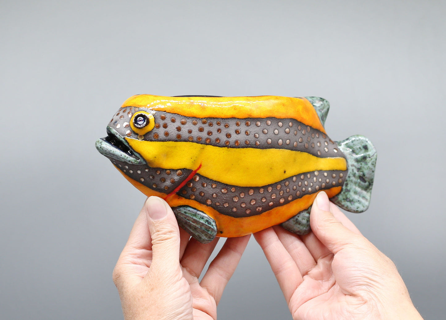 Creative Ceramic Fish Wall Hanging, Handmade Vase Art MADE TO ORDER