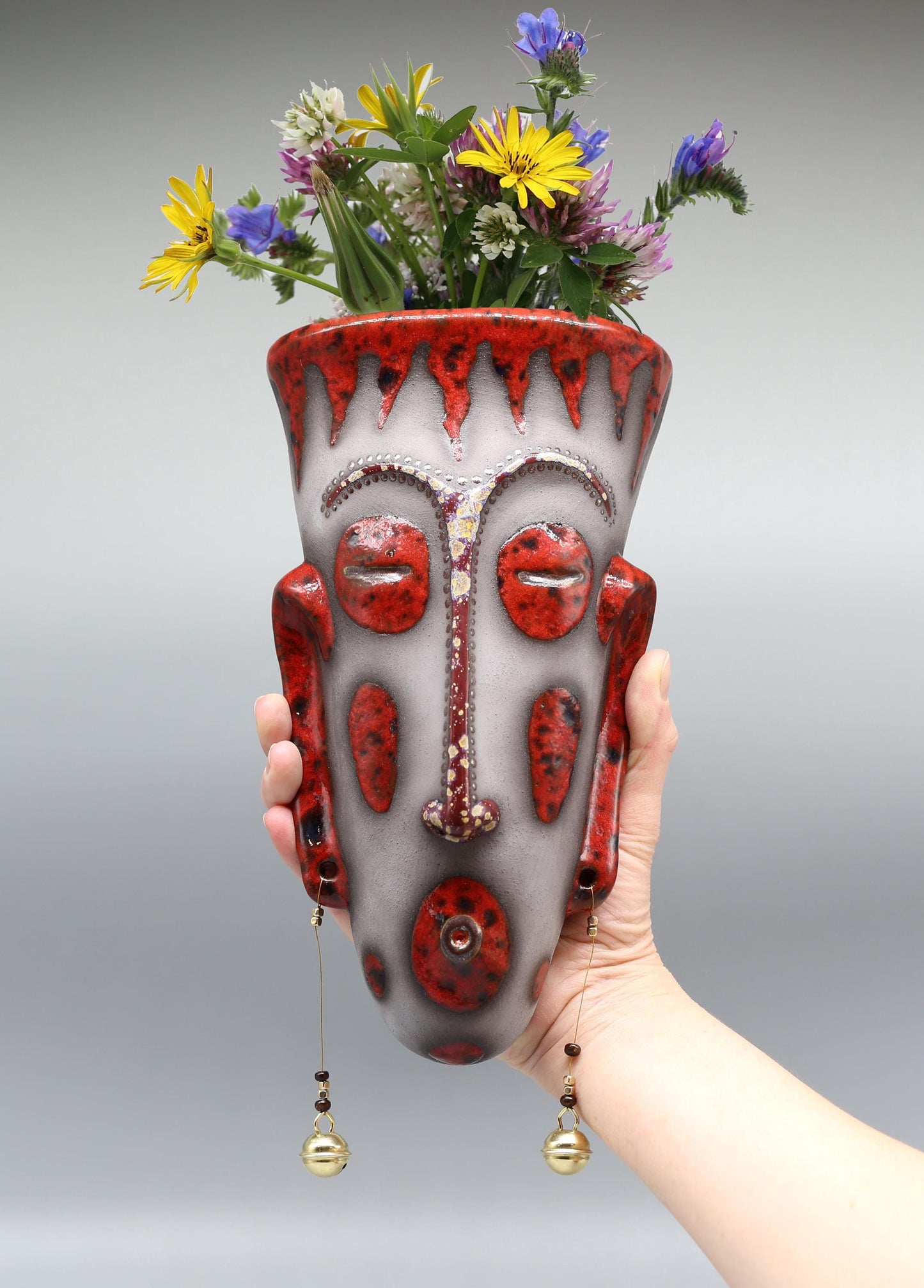 Handmade Ceramic Wall Vase – Unique Face Sculpture