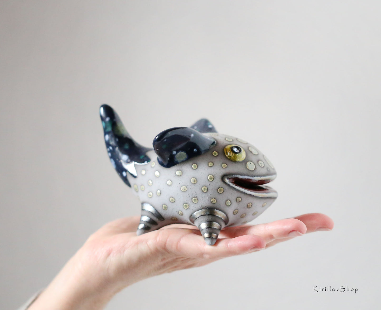 Ceramic Fantasy Creature Figurine – Handmade Clay Sculpture, Unique Whimsical Pottery Art by Valery Kirillov - MADE TO ORDER