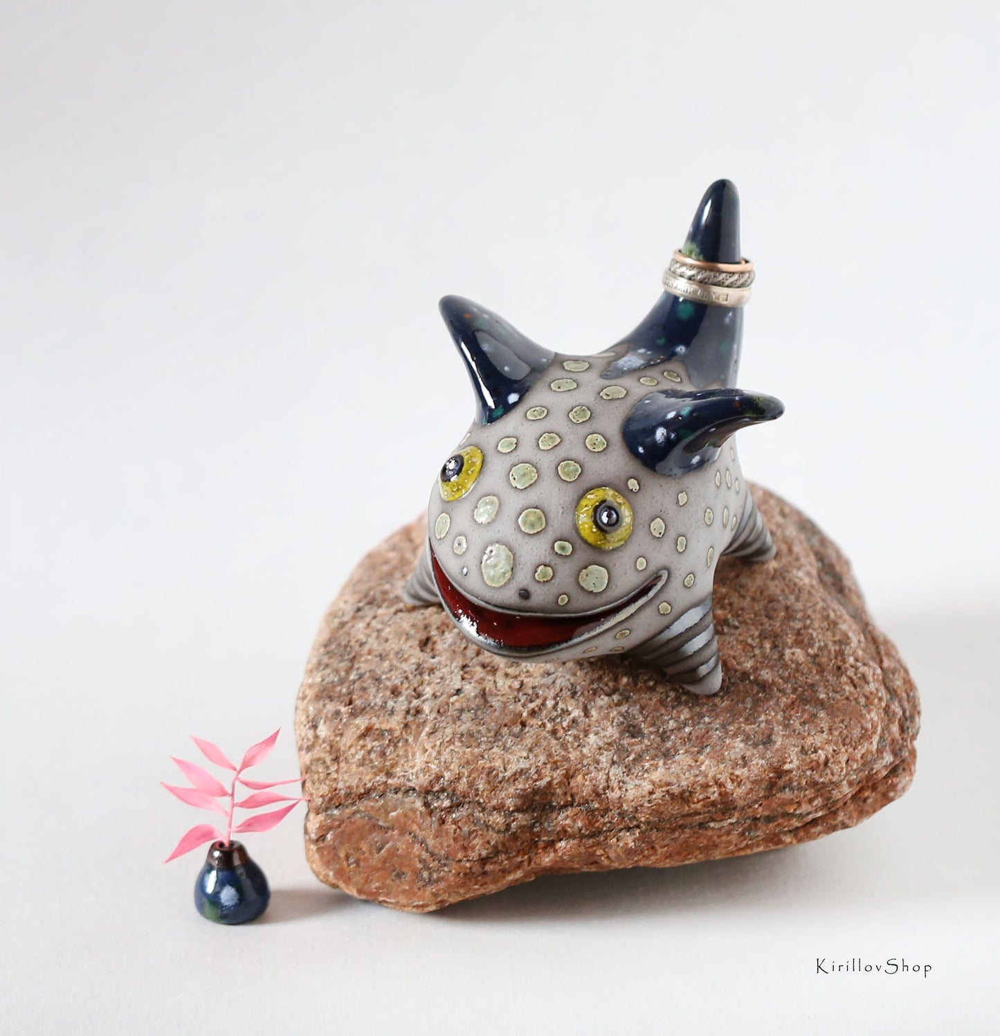 Ceramic Fantasy Creature Figurine – Handmade Clay Sculpture, Unique Whimsical Pottery Art by Valery Kirillov - MADE TO ORDER