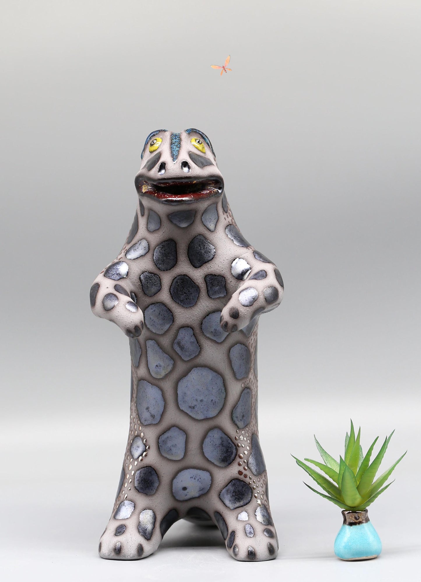Handmade Ceramic Godzilla Dinosaur Sculpture – Made to Order