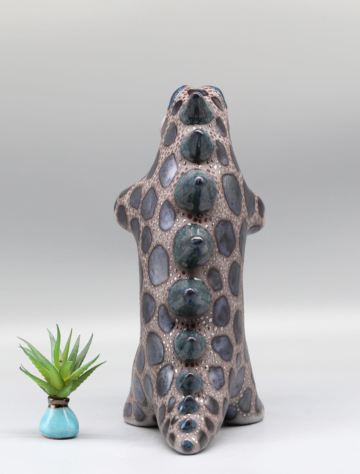 Handmade Ceramic Godzilla Dinosaur Sculpture – Made to Order