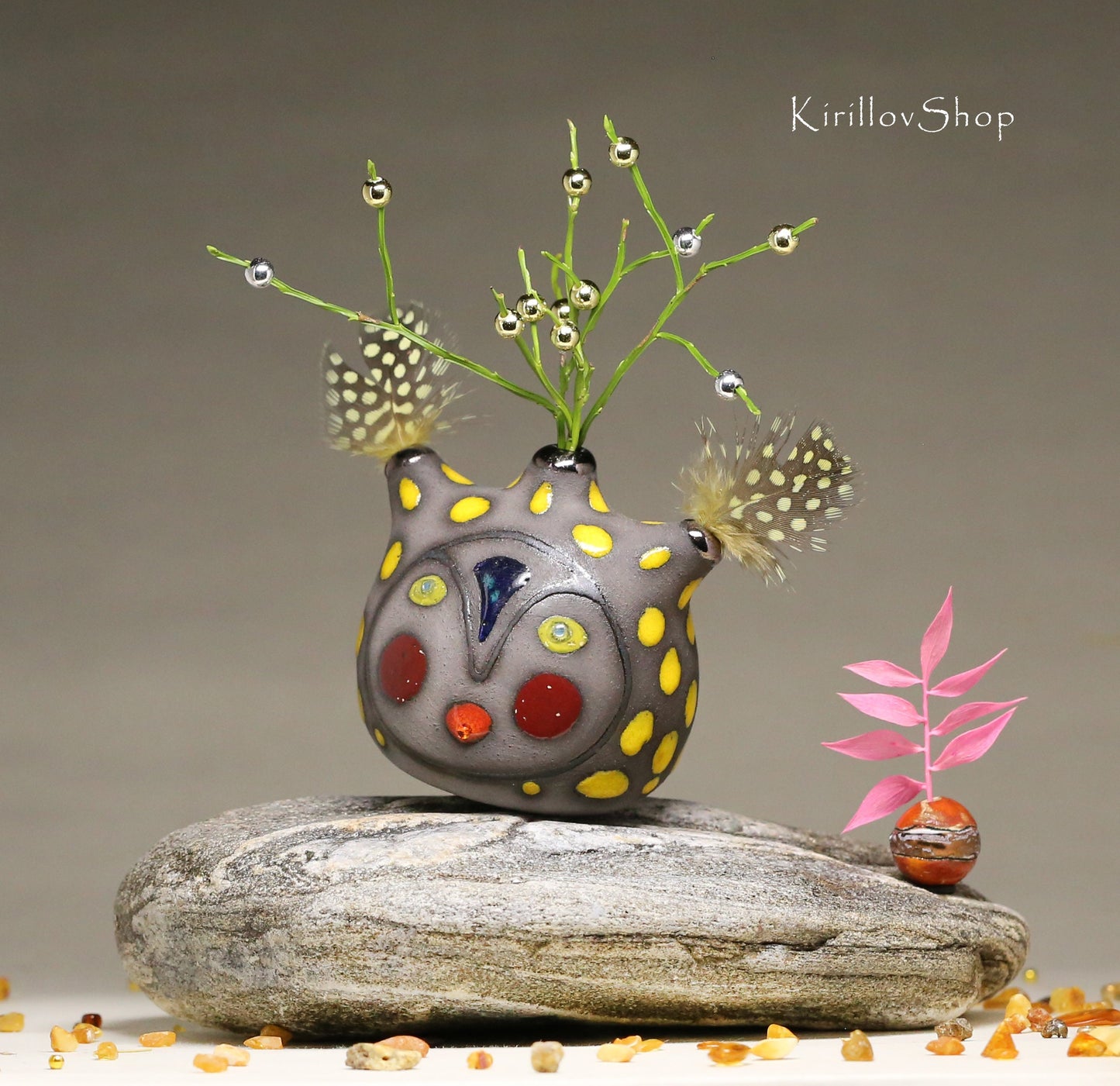 Handmade Small Ceramic Vase – Dry Flower Decor