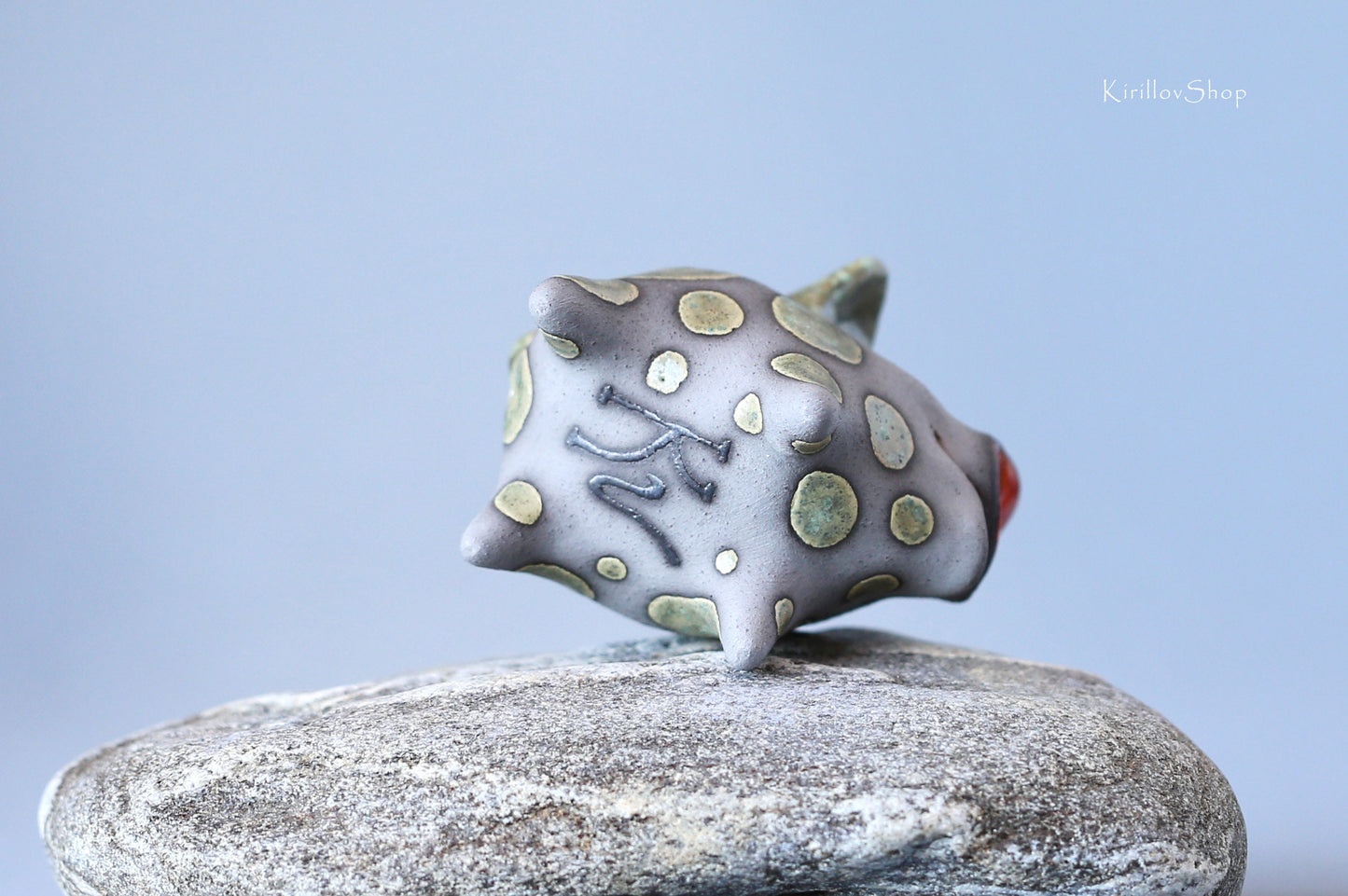 Handmade Ceramic Piggy Figurine: Unique Miniature Sculpture
