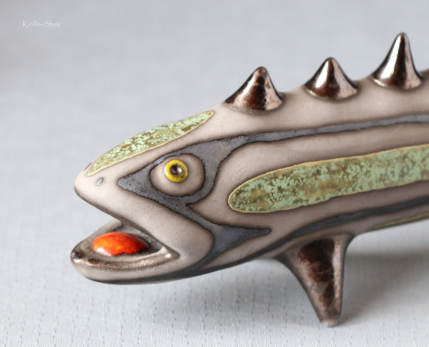 Handmade Ceramic Fish Sculpture: Modern Table Decor Figurine