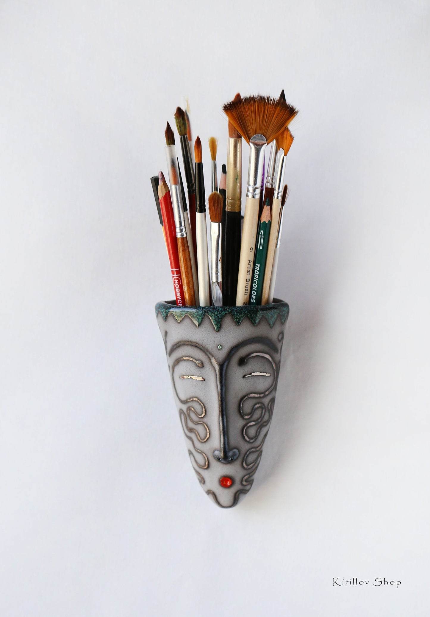 Handmade Ceramic Wall Vase – Face Sculpture, 3D Wall Art