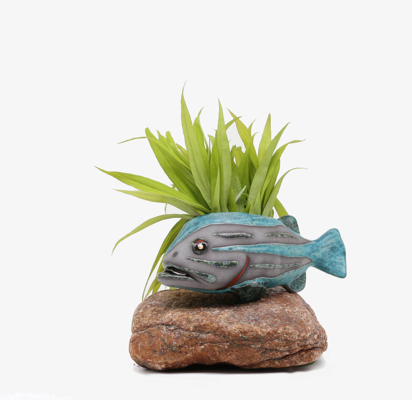 Handmade Ceramic Fish Vase: Wall Hanging Sculpture, Unique Home Decor