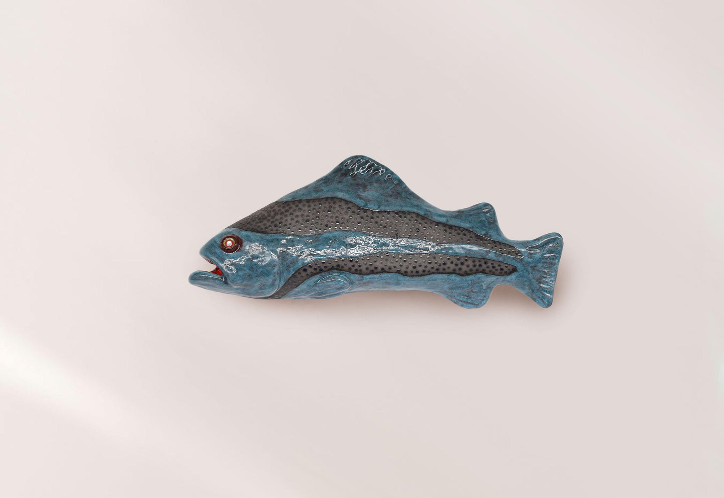 Handmade Ceramic Fish Wall Hanging: 3D Sculpture Art