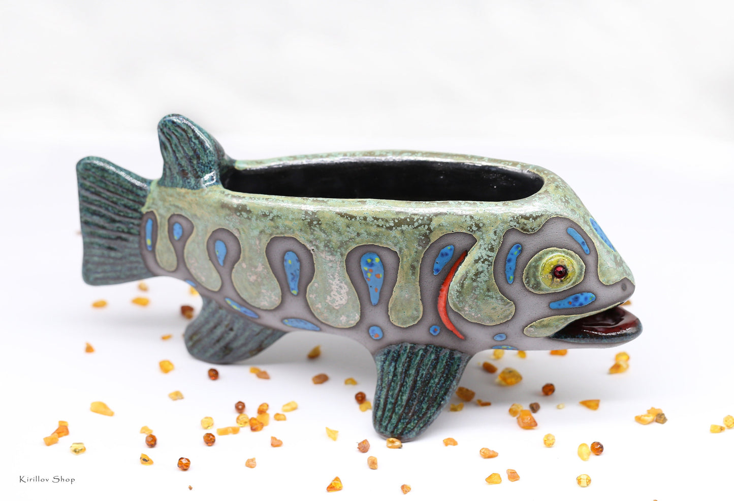 Vase Fish Art Sculpture Ceramic Modern Figurine Table Decor Handmade Unique Gift, MADE TO ORDER