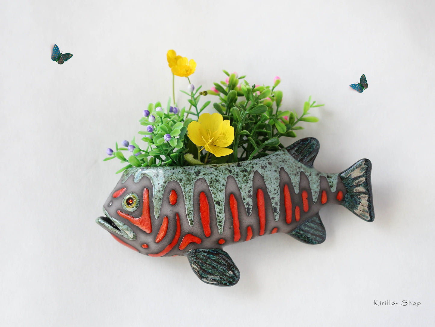 Handmade Ceramic Wall Vase – Planter for Flowers or Plants