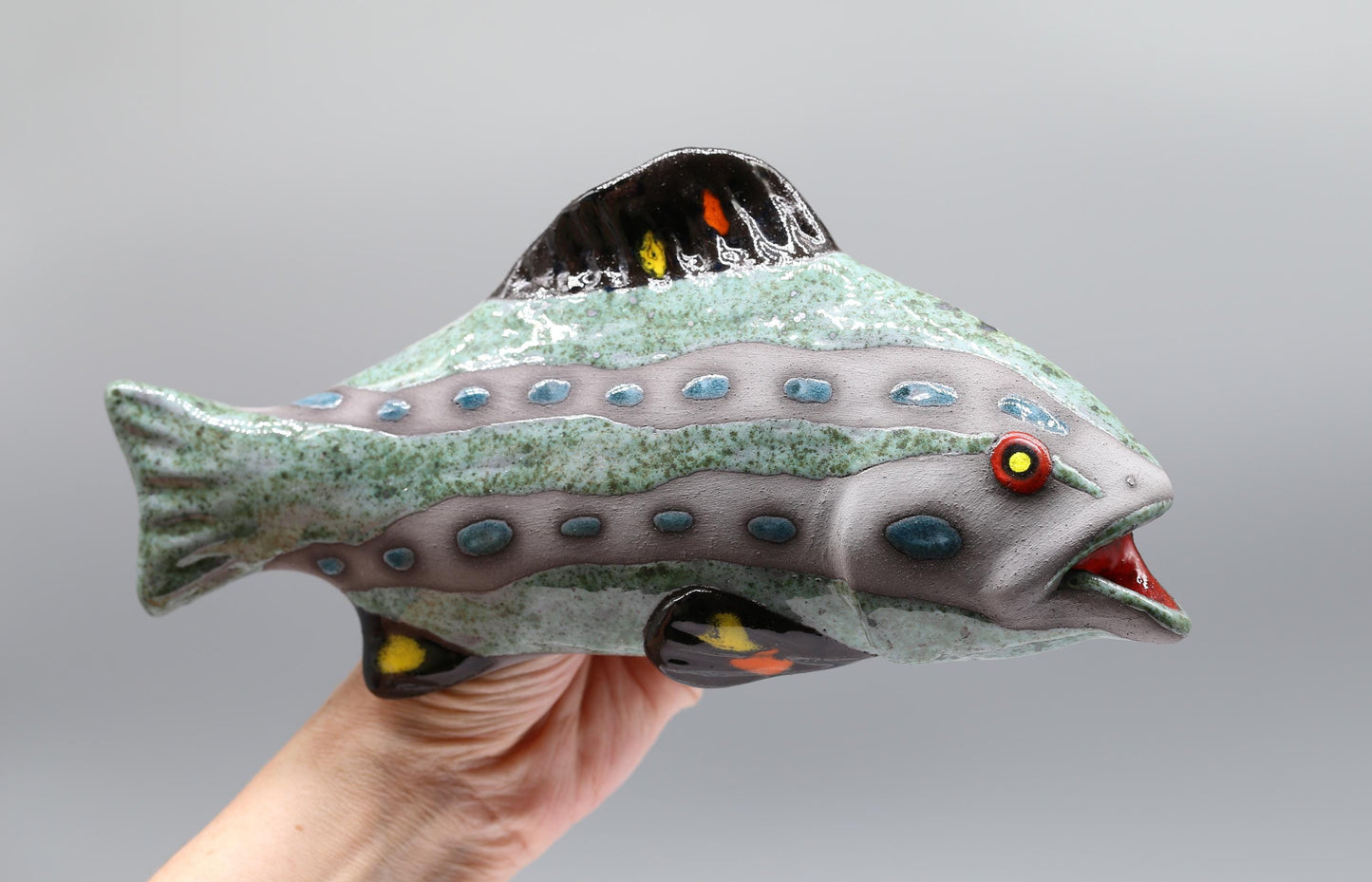 Handmade Ceramic Fish Sculpture – Decorative Figurine