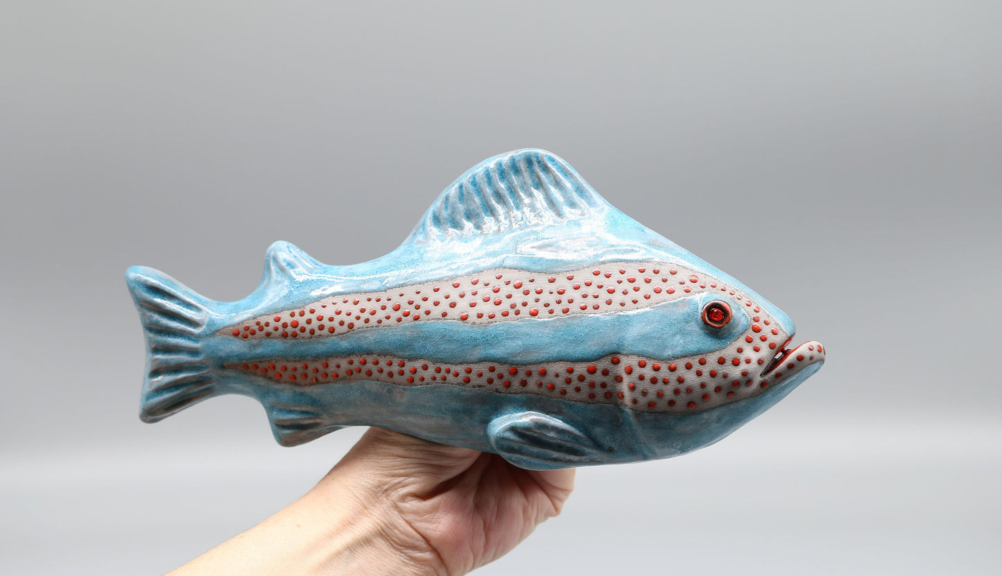 Ceramic fish wall decor, Handmade, Fisherman gift, Home decor, Clay Art, MADE TO ORDER