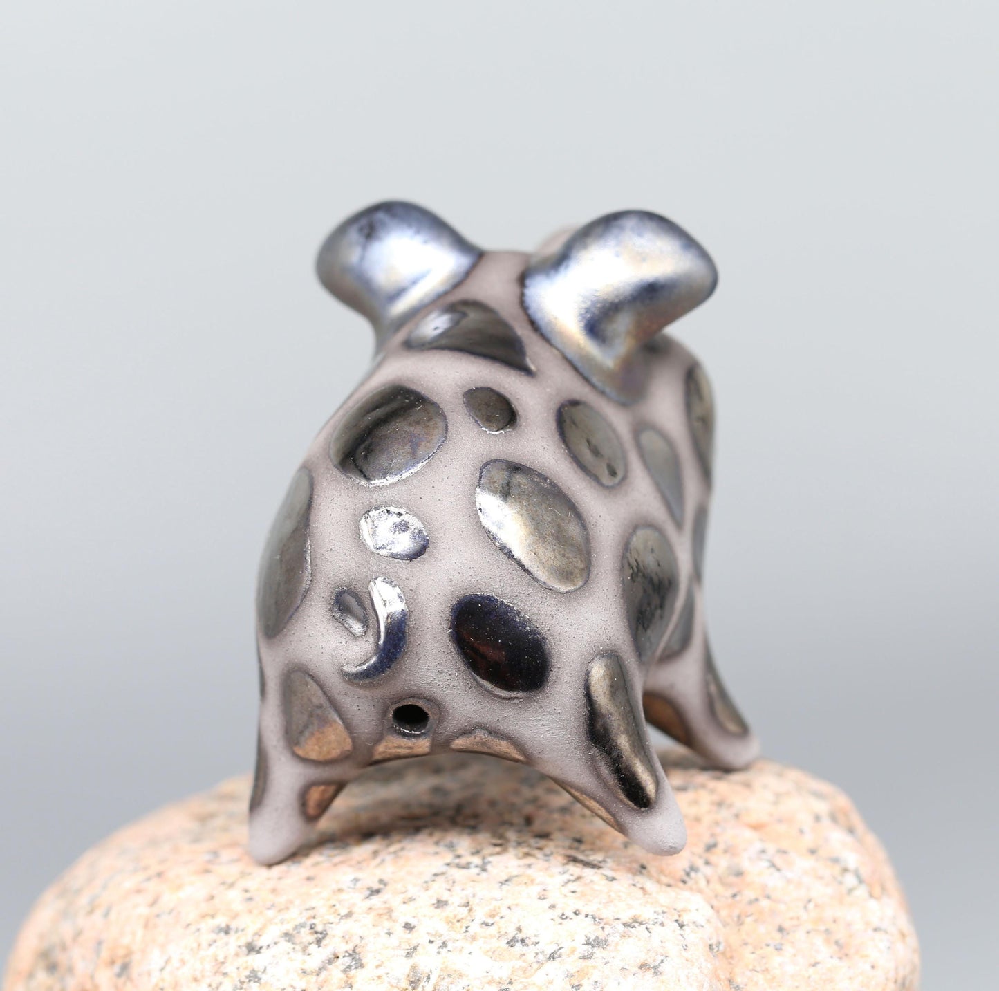 Pig  ceramic sculpture, funny black pig figurine, artwork