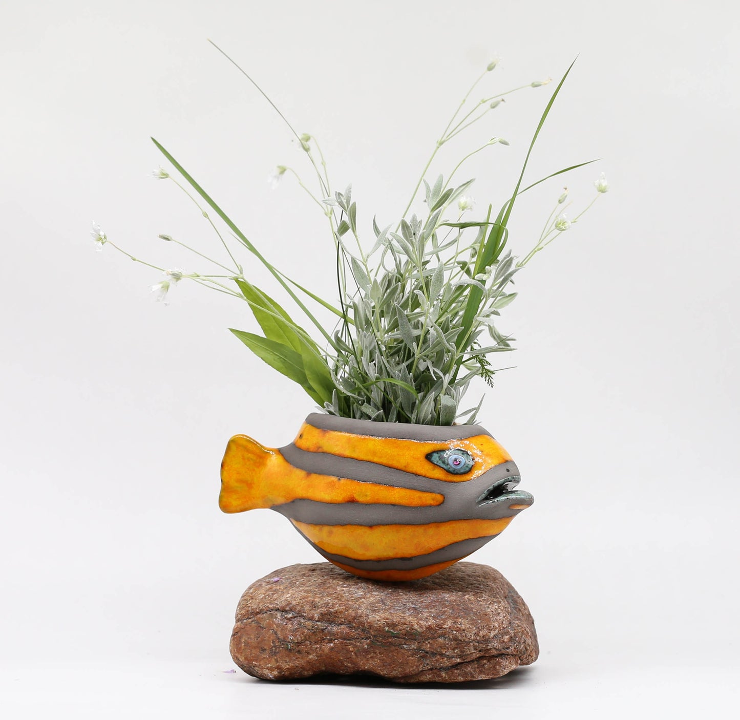 Creative Ceramic Fish Wall Hanging, Handmade Vase Art, Made to order
