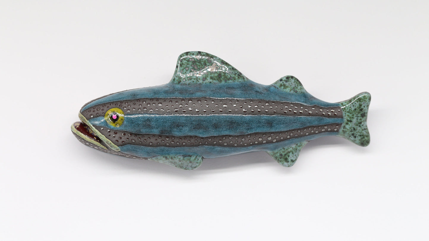 Handmade Ceramic Fish Wall Hanging: 3D Sculpture Art