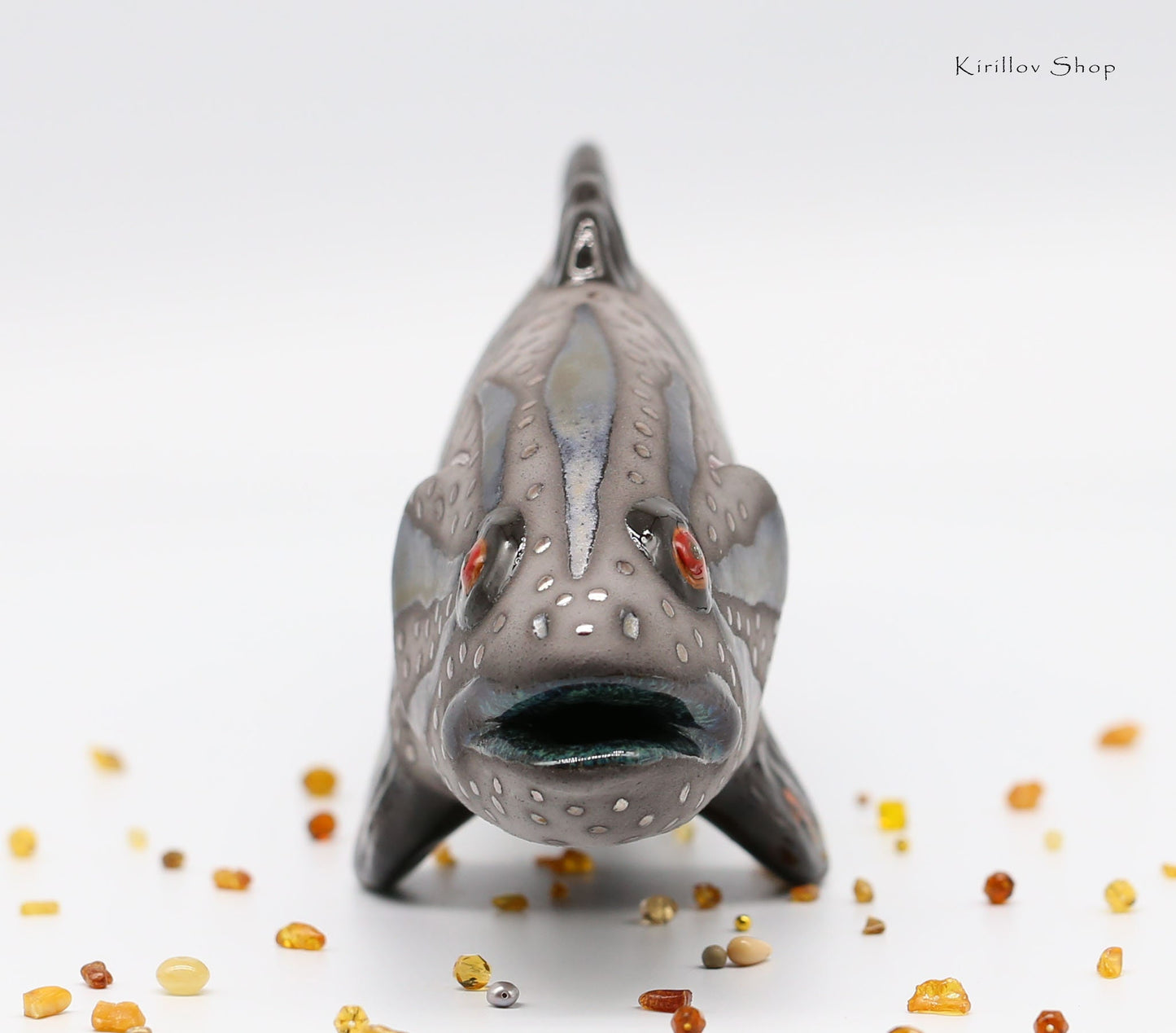 Fish Art Sculpture Ceramic Modern Figurine Table Sculpture Smallmouth Bass Handmade Unique Gift MADE TO ORDER