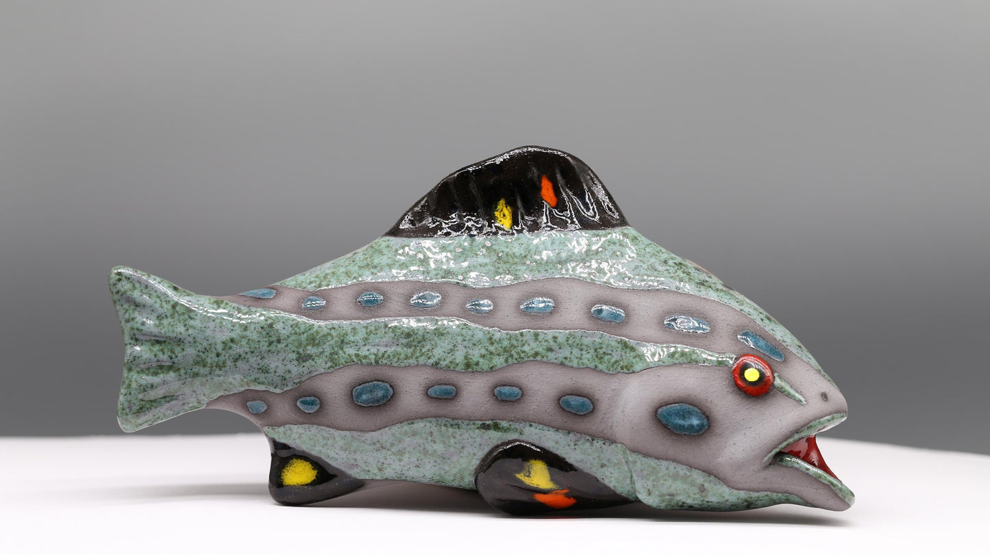 Handmade Ceramic Fish Sculpture – Decorative Figurine
