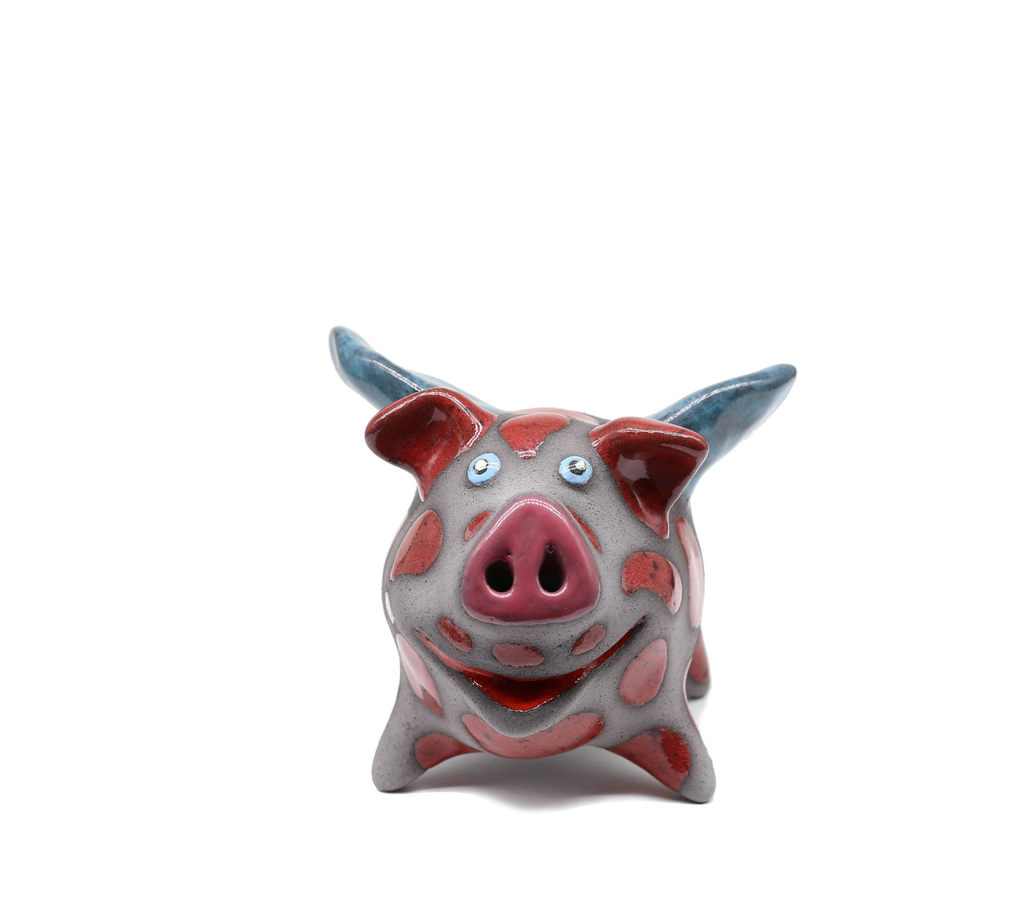 Handmade Ceramic Flying Pig Figurine