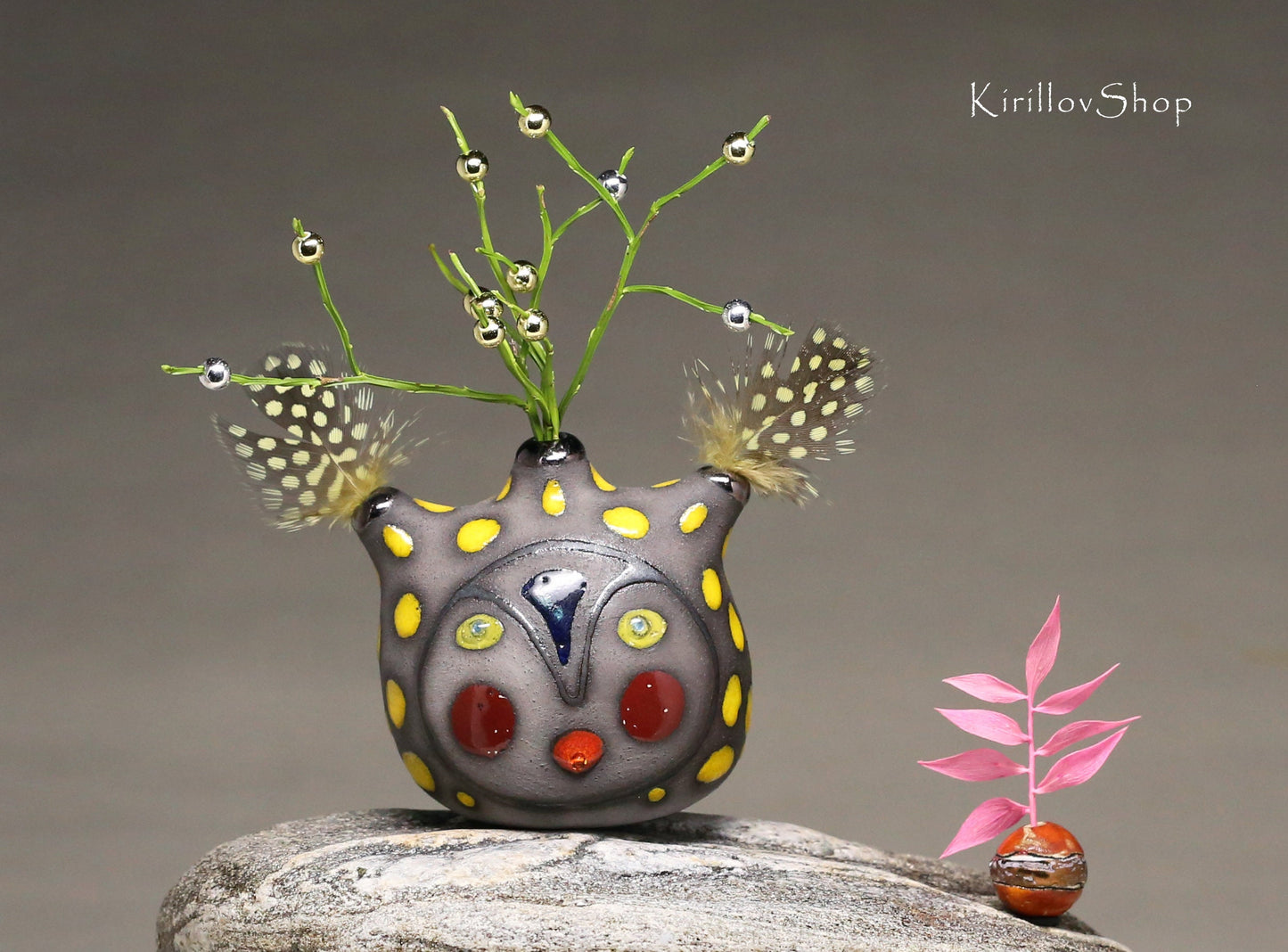 Handmade Small Ceramic Vase – Dry Flower Decor