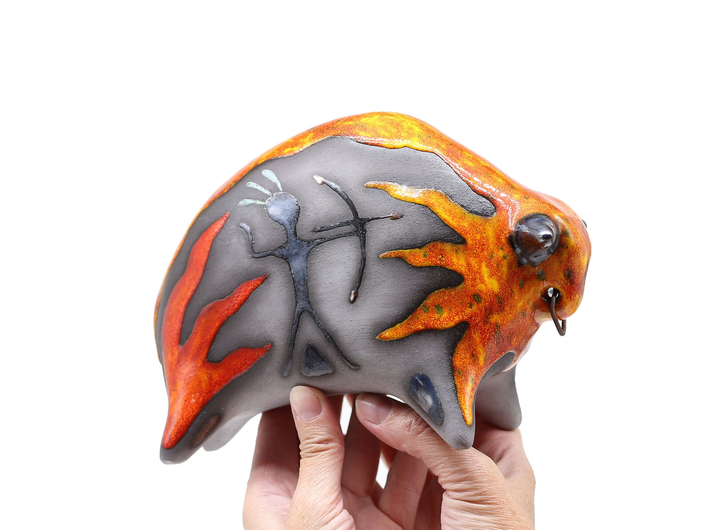 Handmade Ceramic Bull Sculpture – Modern Tabletop Art